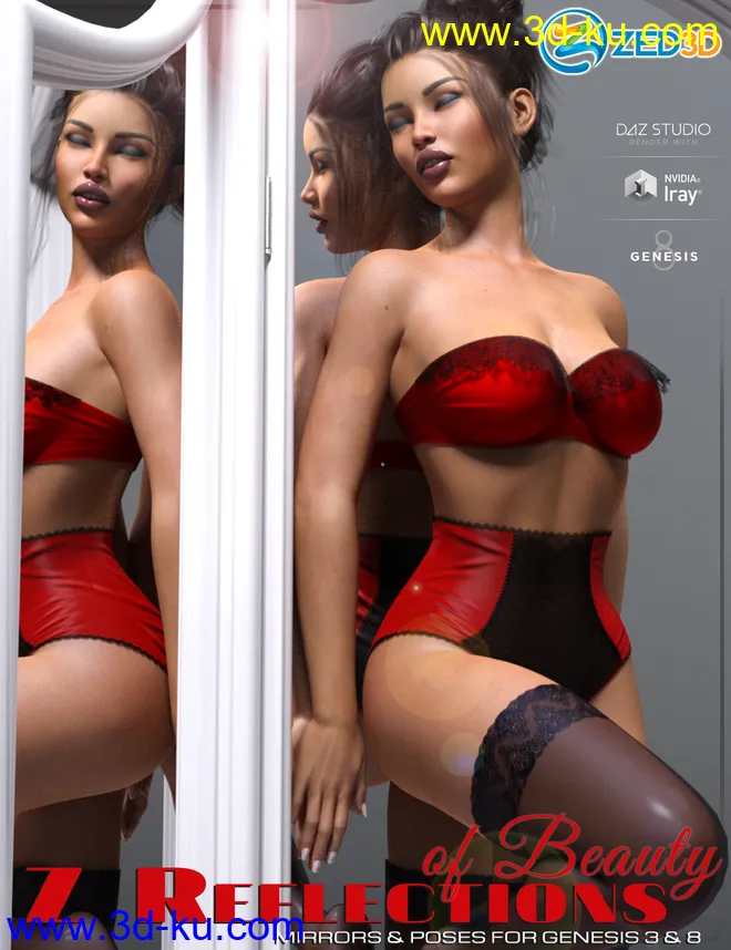 Z Reflections of Beauty Mirrors and Poses for Genesis 3 and 8模型的图片1