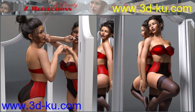 Z Reflections of Beauty Mirrors and Poses for Genesis 3 and 8模型的图片7