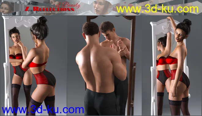 Z Reflections of Beauty Mirrors and Poses for Genesis 3 and 8模型的图片9