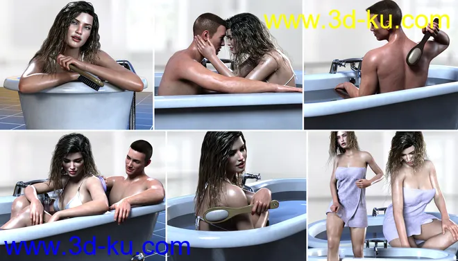Z Relaxing Bath Time and Poses for Genesis 8模型的图片8