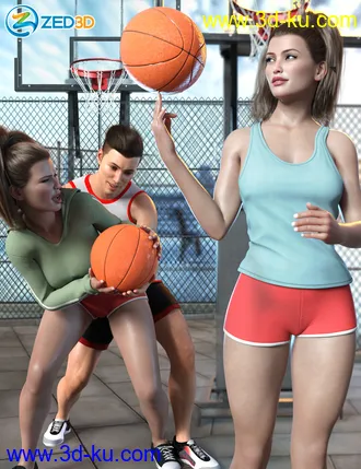 3D打印模型Z Shooting Hoops Scene and Poses for Genesis 8的图片