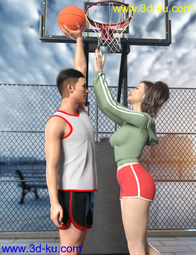 Z Shooting Hoops Scene and Poses for Genesis 8模型的图片2