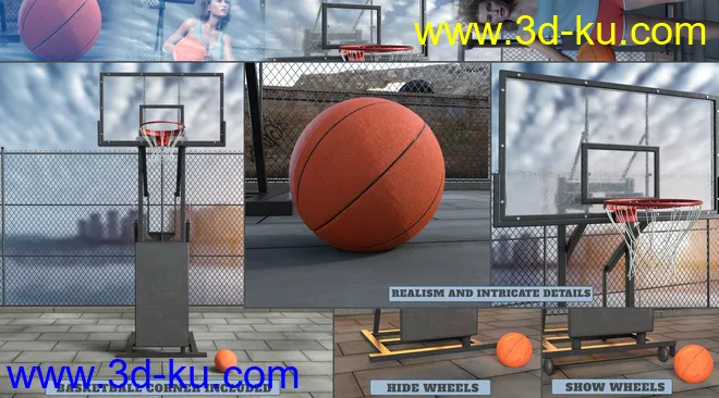 Z Shooting Hoops Scene and Poses for Genesis 8模型的图片3