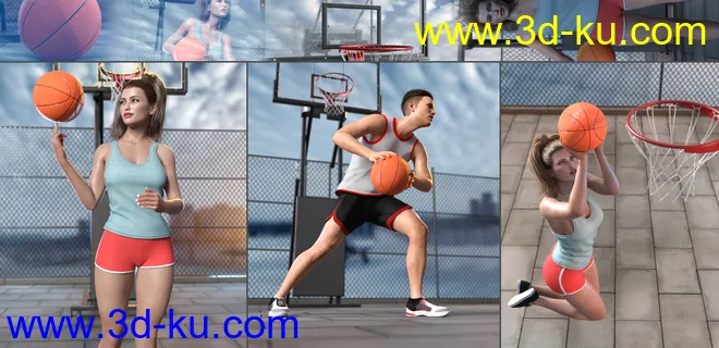Z Shooting Hoops Scene and Poses for Genesis 8模型的图片5