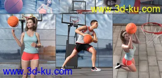 3D打印模型Z Shooting Hoops Scene and Poses for Genesis 8的图片