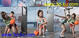3D打印模型Z Shooting Hoops Scene and Poses for Genesis 8的图片