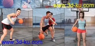 3D打印模型Z Shooting Hoops Scene and Poses for Genesis 8的图片