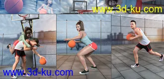 3D打印模型Z Shooting Hoops Scene and Poses for Genesis 8的图片