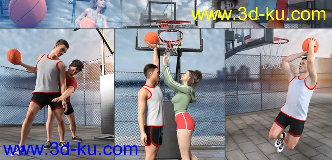 Z Shooting Hoops Scene and Poses for Genesis 8模型的图片9