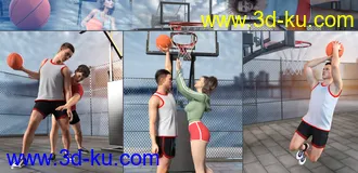 3D打印模型Z Shooting Hoops Scene and Poses for Genesis 8的图片