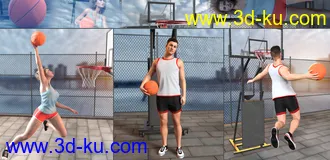3D打印模型Z Shooting Hoops Scene and Poses for Genesis 8的图片