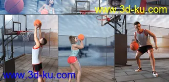 3D打印模型Z Shooting Hoops Scene and Poses for Genesis 8的图片