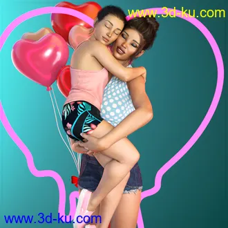 3D打印模型Z Sisterly Love Shape Presets and Poses for Genesis 8 Female的图片