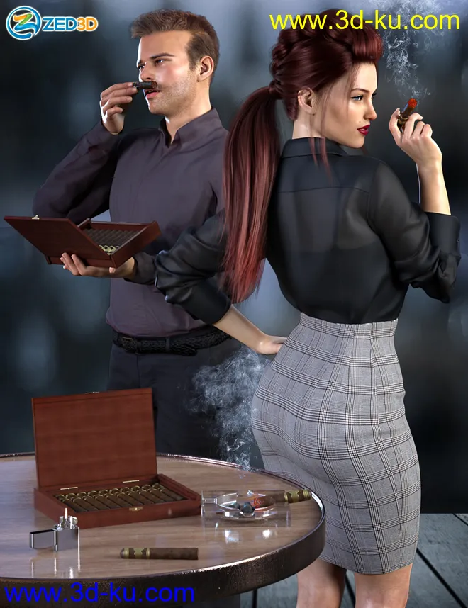 Z Smoke and Cigars Props and Poses for Genesis 8模型的图片1