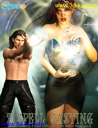 3D打印模型Z Spell Casting Poses and Partials for Genesis 3 and 8的图片