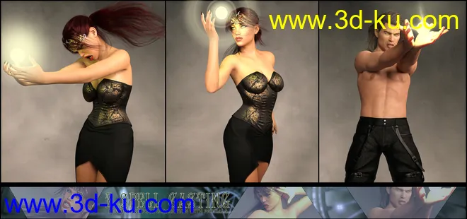 Z Spell Casting Poses and Partials for Genesis 3 and 8模型的图片7