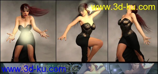 Z Spell Casting Poses and Partials for Genesis 3 and 8模型的图片8