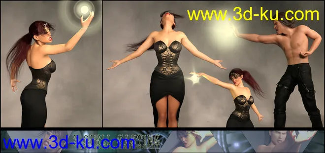 Z Spell Casting Poses and Partials for Genesis 3 and 8模型的图片10