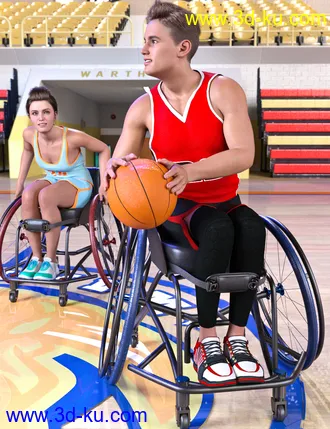 3D打印模型Z Sport Wheelchair and Poses for Genesis 8.1的图片