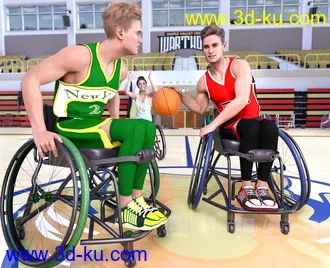 3D打印模型Z Sport Wheelchair and Poses for Genesis 8.1的图片
