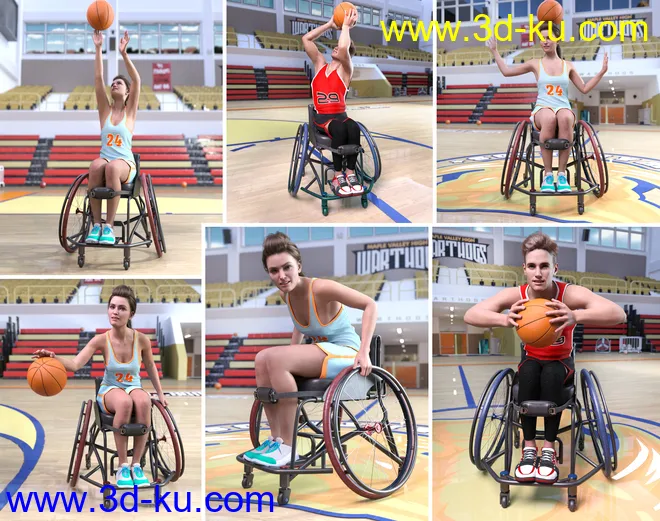 Z Sport Wheelchair and Poses for Genesis 8.1模型的图片5