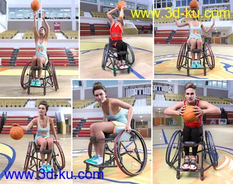 3D打印模型Z Sport Wheelchair and Poses for Genesis 8.1的图片