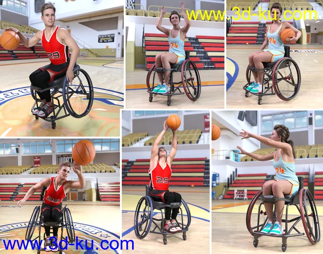 Z Sport Wheelchair and Poses for Genesis 8.1模型的图片6