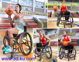 3D打印模型Z Sport Wheelchair and Poses for Genesis 8.1的图片