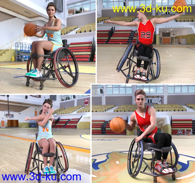 Z Sport Wheelchair and Poses for Genesis 8.1模型的图片8