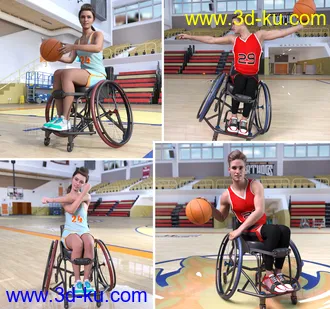3D打印模型Z Sport Wheelchair and Poses for Genesis 8.1的图片