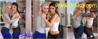 3D打印模型Z The Art Of Hugging - Couple Poses for Genesis 3 and 8的图片