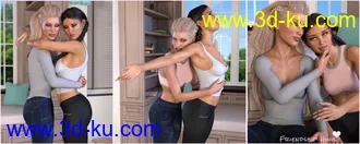 3D打印模型Z The Art Of Hugging - Couple Poses for Genesis 3 and 8的图片