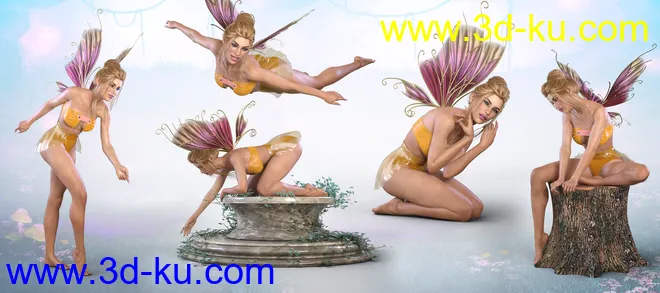 Z Ultimate Fairy Pose Collection for Genesis 3 and 8 Female模型的图片5