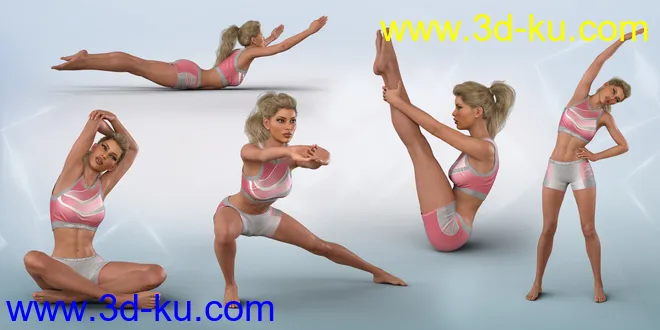 Z Utility Series - Fitness Exercise - Poses and Partials for Genesis 3 and 8 Female模型的图片4