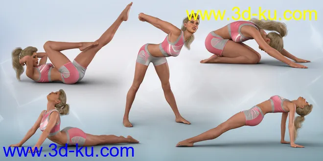 Z Utility Series - Fitness Exercise - Poses and Partials for Genesis 3 and 8 Female模型的图片6