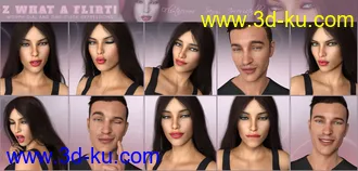 3D打印模型Z What A Flirt - Dialable and One-Click Expressions for Genesis 3 and 8的图片