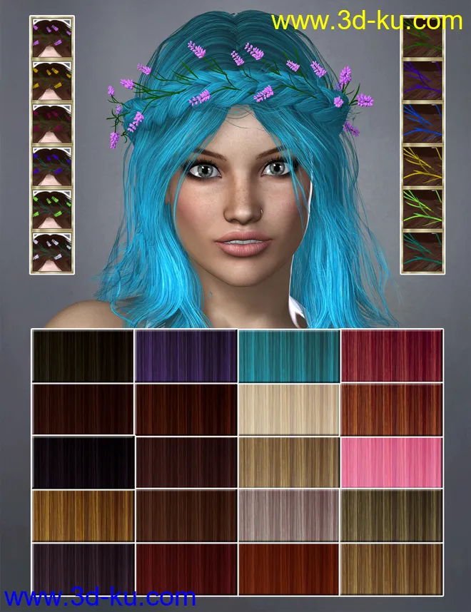 Zea Hair Colors and Wreath模型的图片6