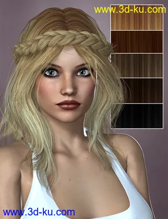 3D打印模型Zea Hair for Genesis 2 Female(s) and Victoria 4的图片