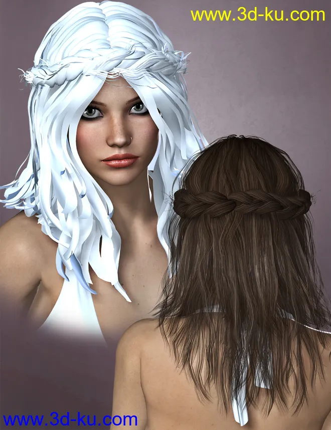 Zea Hair for Genesis 2 Female(s) and Victoria 4模型的图片7