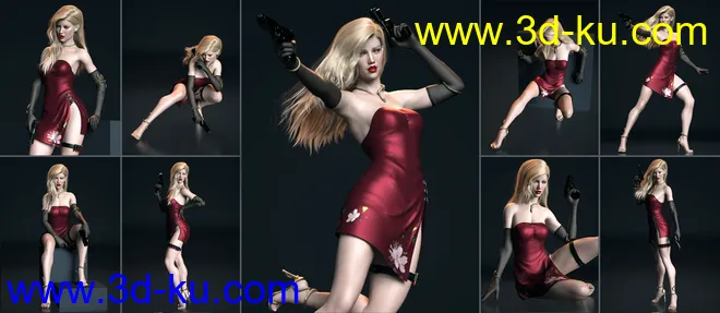 101 Series - Soldier of Fortune Poses and Prop for Genesis 8模型的图片2