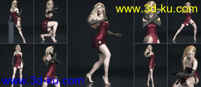 101 Series - Soldier of Fortune Poses and Prop for Genesis 8模型的图片3