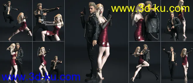 101 Series - Soldier of Fortune Poses and Prop for Genesis 8模型的图片7