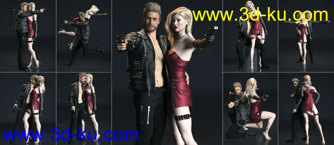 101 Series - Soldier of Fortune Poses and Prop for Genesis 8模型的图片8