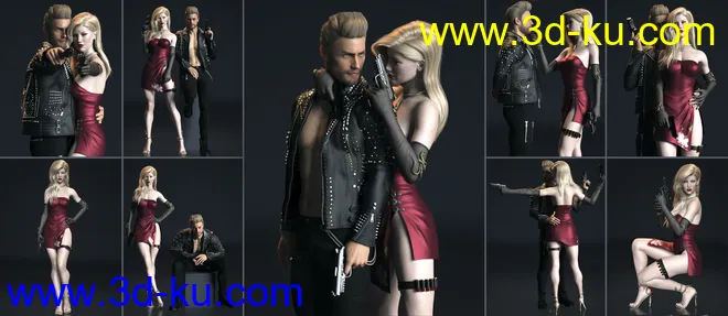 101 Series - Soldier of Fortune Poses and Prop for Genesis 8模型的图片9