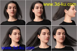 3D打印模型2021-04 Hair for Genesis 8 and 8.1 Females的图片