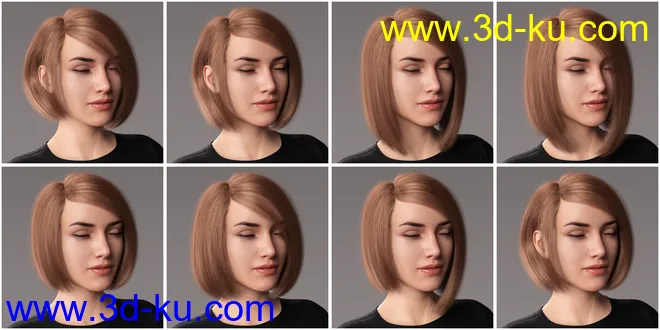 2021-08 Hair for Genesis 8 and 8.1 Females模型的图片20