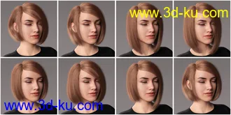 3D打印模型2021-08 Hair for Genesis 8 and 8.1 Females的图片
