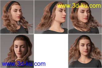 3D打印模型2021-11 Hair for Genesis 8 and 8.1 Females的图片