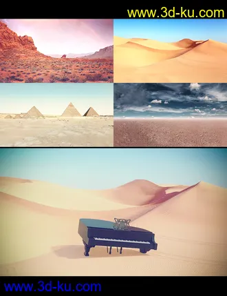 3D打印模型3D Photo Scenes - Desert Heat的图片