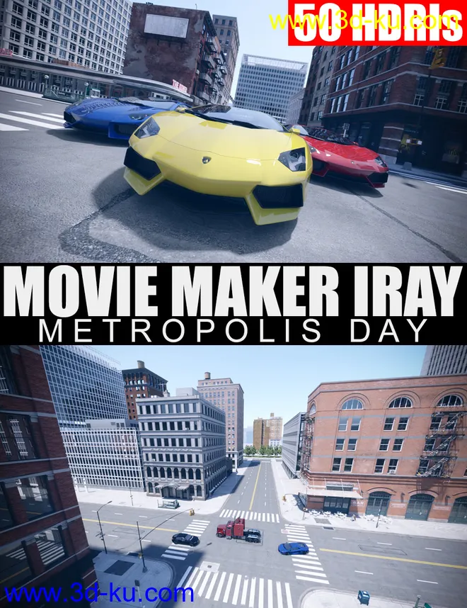 50 HDRIs - Movie Maker Iray - Metropolis Day模型的图片1